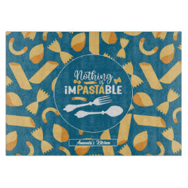 Funny Italy Food Pun Retro Italy Pasta Pattern Snijplank