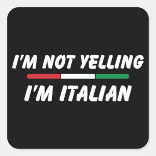 Funny Italy Joke, Italiaans-Amerikaanse familie Vierkante Sticker