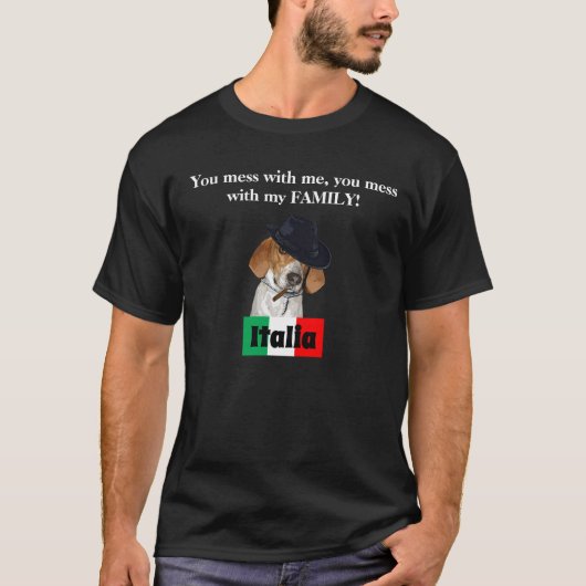 Funny Italy Mobster Charley Dog T-shirt (Voorkant)