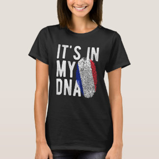 Funny it's in my DNA France flag Fingerprint T-shirt