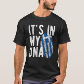 Funny it's in my DNA Greece flag Fingerprint T-shirt (Voorkant)