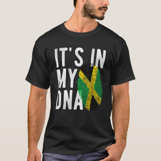 Funny it's in my DNA Jamaica flag Fingerprint T-shirt
