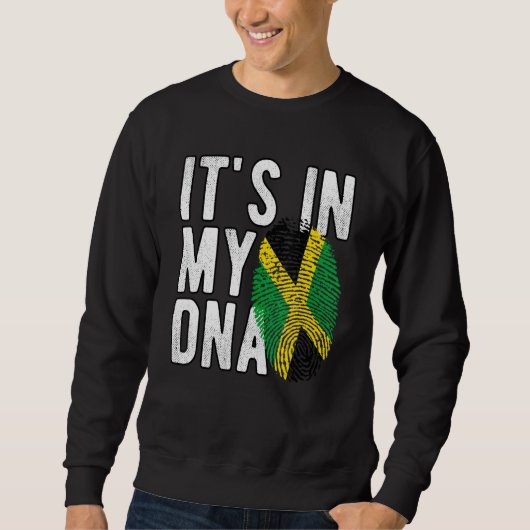 Funny it's in my DNA Jamaica flag Fingerprint Trui (Voorkant)