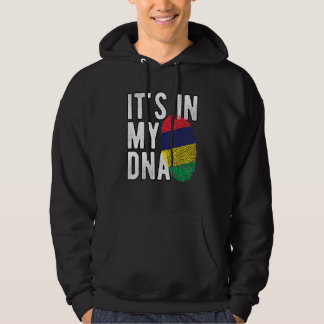 Funny it's in my DNA Mauritius flag Fingerprint Hoodie