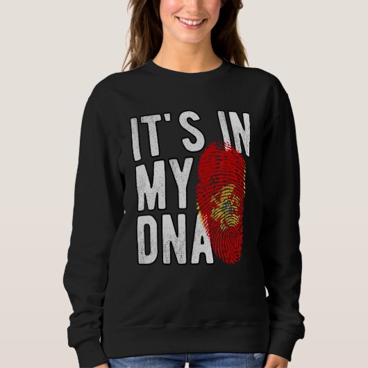 Funny it's in my DNA Montenegro flag Fingerprint Trui (Voorkant)