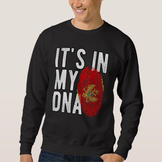 Funny it's in my DNA Montenegro flag Fingerprint Trui (Voorkant)