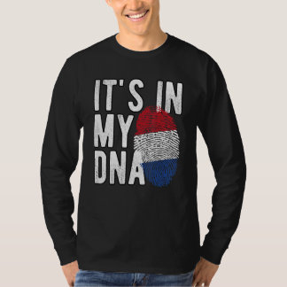 Funny it's in my DNA Netherlands flag Fingerprint T-shirt