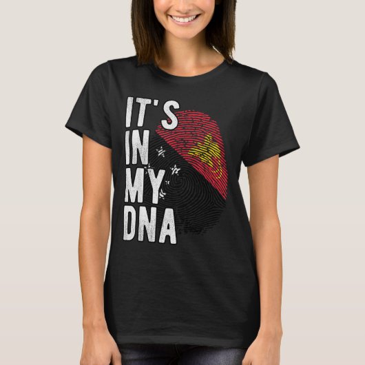 Funny It's In My Dna Papua New Guinea Flag Fingerp T-shirt (Voorkant)