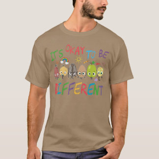 Funny Its Ok to Be Different Appleeacher Autism Aw T-shirt