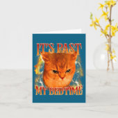 Funny It's Past My Bedtime Cat Meme Animals Humor Kaart (Gele Bloem)