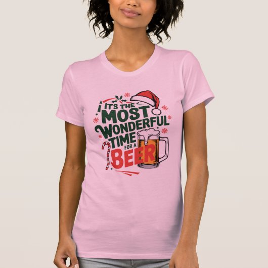 Funny "It's the Most Wonderful Time for a Beer" T- T-shirt (Voorkant)