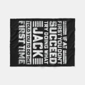 Funny Jack If At First You Don't Succeed Try Doing Fleece Deken (Voorkant (Horizontaal))