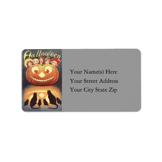 Funny Jack O Lantern Adres Label (Voorkant)