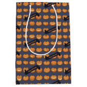 Funny Jack O Lantern Happy Halloween! Pumpkins Medium Cadeauzakje (Voorkant)