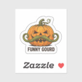 Funny Jack O’ Lantern Mustache Pumpkin – Halloween Sticker (Vel)