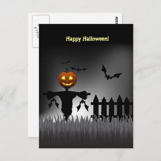 Funny Jack-o'-Lantern Scarecrow-postkaarten Briefkaart (Voorkant / Achterkant)