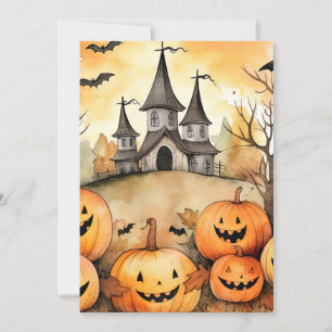 Funny Jack O’Lanterns Bats Halloween Card Feestdagenkaart