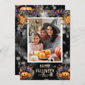 Funny Jack-O'-Lanterns Foto Happy Halloween Kaart (Voorkant / Achterkant)