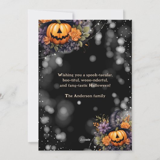 Funny Jack-O'-Lanterns Foto Happy Halloween Kaart (Achterkant)