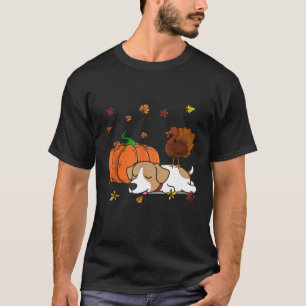 Funny Jack Russell Dog Sleeping Lover Thanksgiving T-shirt