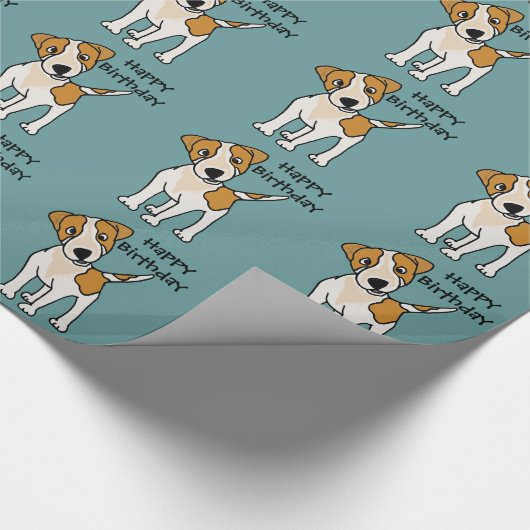 Funny Jack Russell Terrier Puppy Dog Cadeaupapier (Hoek)