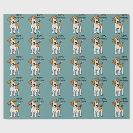 Funny Jack Russell Terrier Puppy Dog Cadeaupapier (Vlak)