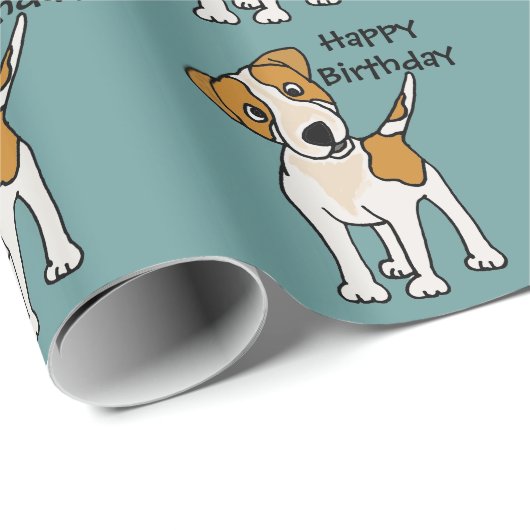 Funny Jack Russell Terrier Puppy Dog Cadeaupapier (Rol Hoek)
