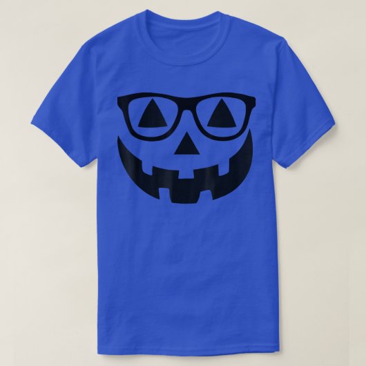 Funny JackOLantern Halloween Pumpkin Face SunGlass T-shirt (Design voorkant)