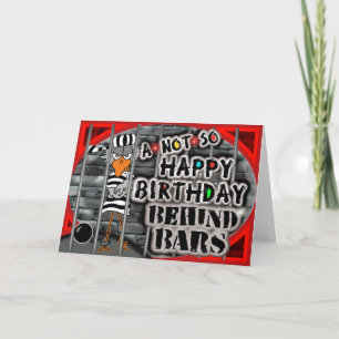 Funny Jail Bird Birthday Card Kaart