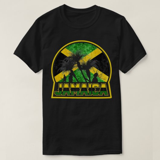 Funny Jamaica Flag Palm Summer Vacation automobile T-shirt (Design voorkant)
