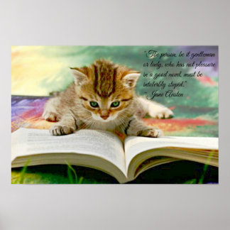 Funny Jane Austen Quote en Kitten Poster