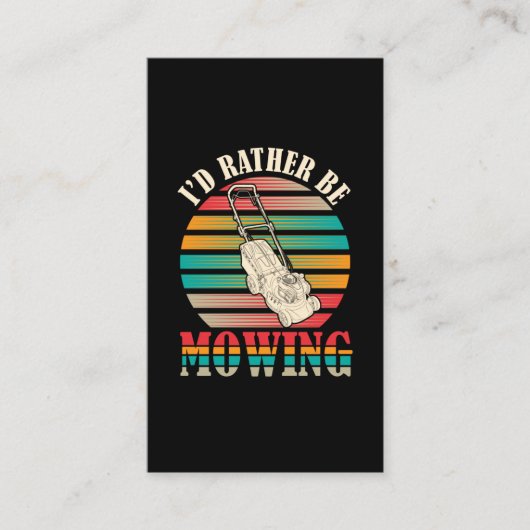 Funny Janitor Lawn Mowing Landscaper Visitekaartje (Voorkant)