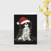 Funny Japanese Chin Christmas Graphics Dog Lights  Kaart (Gele Bloem)
