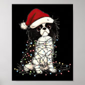 Funny Japanese Chin Christmas Graphics Dog Lights  Poster (Voorkant)