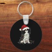 Funny Japanese Chin Christmas Graphics Dog Lights  Sleutelhanger (Voorkant)