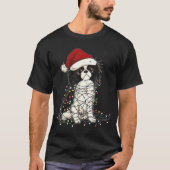 Funny Japanese Chin Christmas Graphics Dog Lights  T-shirt (Voorkant)