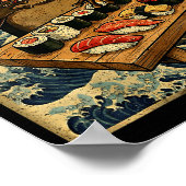 Funny Japanese Kawai Frog Pun Food Frog Humor Sush Poster (Hoek)