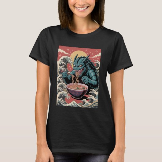 Funny Japanese Monster Ramen Lover Anime Noodle Fa T-shirt (Voorkant)
