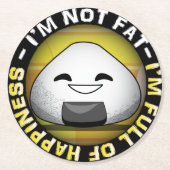 Funny japanese riceball ronde kartonnen onderzetter (Voorkant)