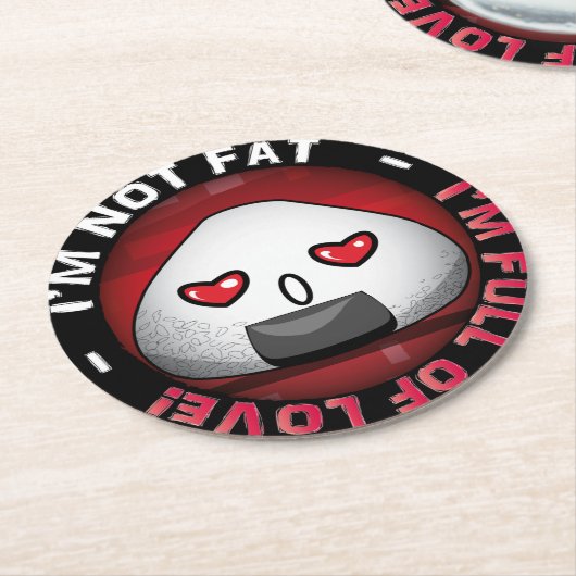 Funny japanese riceball ronde kartonnen onderzetter (Gebogen)