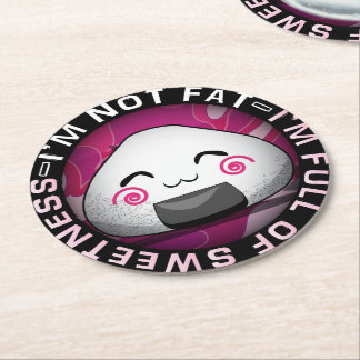 Funny japanese riceball ronde kartonnen onderzetter