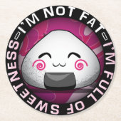 Funny japanese riceball ronde kartonnen onderzetter (Voorkant)