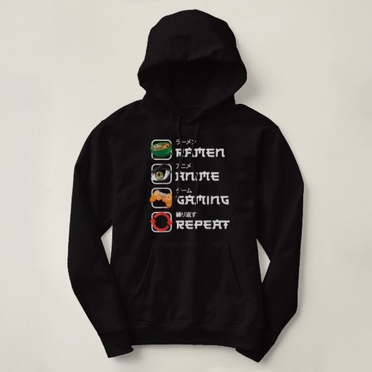 Funny Japans Manga Anime Gaming Anime Ramen Game Hoodie (Design voorkant)