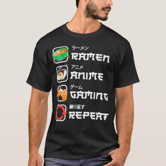 Funny Japans Manga Anime Gaming Anime Ramen Game T-shirt (Voorkant)