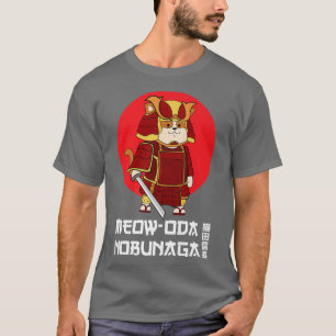 Funny Japans Samurai Cat Cute Kawaii Anime Cat P T-shirt