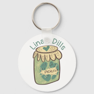Funny Jar of Pickles Dill Green Food Lover Sleutelhanger