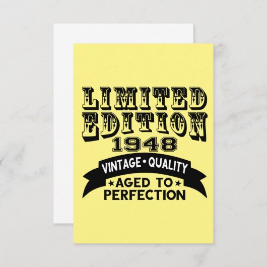 Funny jarig 1948 Limited Edition Kaart (Voorkant / Achterkant)
