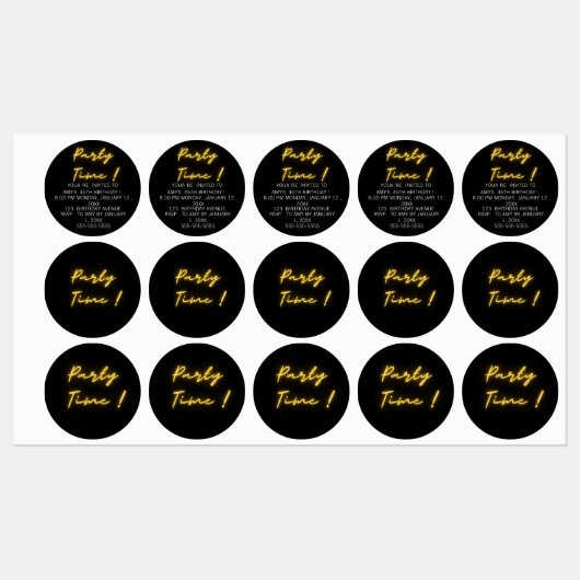 Funny jarig labels (Vel)
