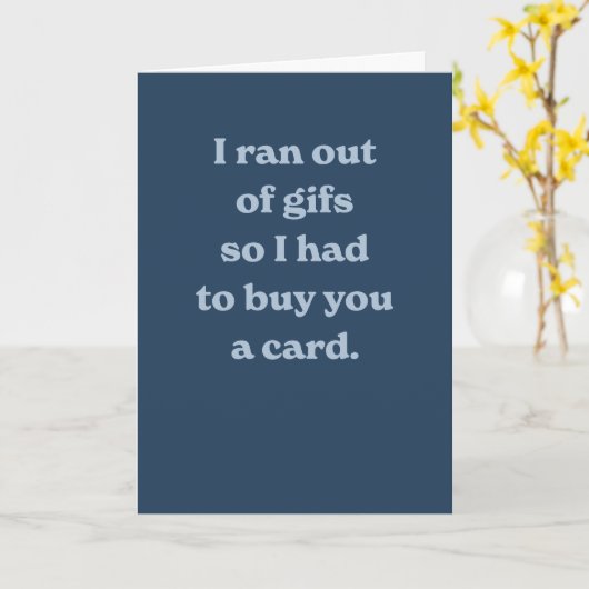 Funny jarig modern blauw gekke sarcastisch kaartje kaart (Gele Bloem)