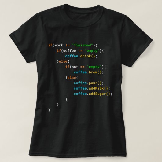 Funny Java Programmer Coffee Coding Gift for Coder T-shirt (Design voorkant)